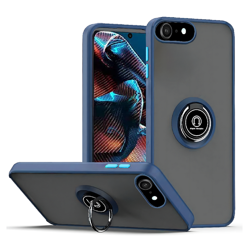 [CS-I16E-MTR-NBL] Matte Ring Case  for iPhone 16e (2025) - Dark Blue