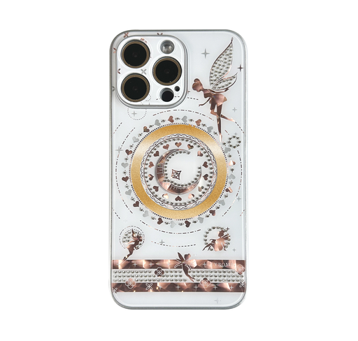 [CS-I15PM-GFL-WH] Golden Fairy Luxury Case for iPhone 15 Pro Max - White