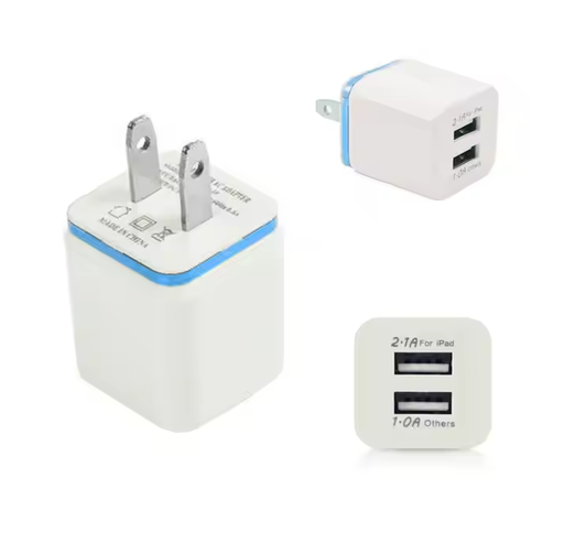 [ACE-WLC-LU-2-SQ-BL-WB] Square Wall Charger 2 port - Blue