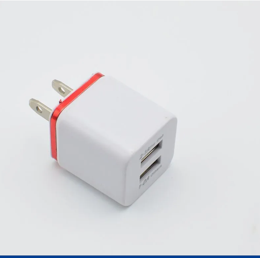 [ACE-WLC-LU-2-SQ-RD-WB]  Square Wall Charger 2 port - Red