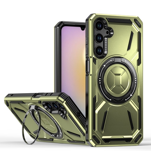 [CS-A25-ARSC-AGR] Armor Rotate Stand Case with Magsafe for Galaxy A25 - Army Green