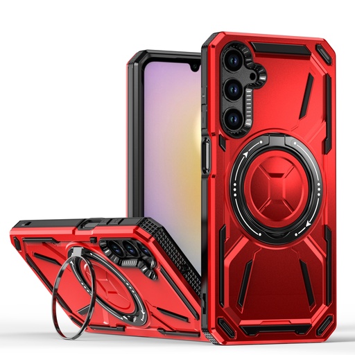 [CS-A25-ARSC-RD] Armor Rotate Stand Case with Magsafe for Galaxy A25 - Red