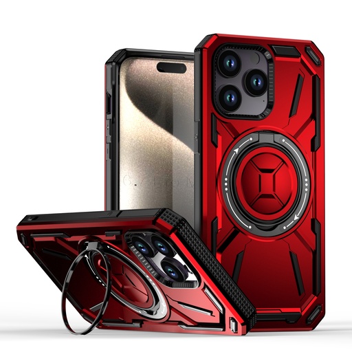 [CS-I14PM-ARSC-RD] Armor Rotate Stand Case with Magsafe for iPhone 14 Pro Max - Red
