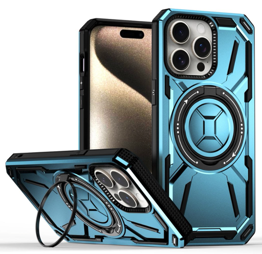 [CS-I15P-ARSC-LBL] Armor Rotate Stand Case with Magsafe for iPhone 15 Pro - Light Blue