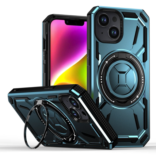 [CS-I15-ARSC-LBL] Armor Rotate Stand Case with Magsafe for iPhone 15 - Light Blue