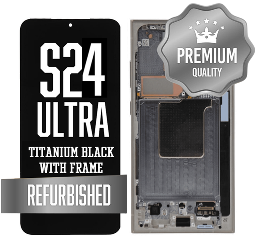 [LCD-S24U-WF-BK] OLED Assembly for Samsung Galaxy S24 Ultra With Frame - Titanium Black (Refurbished - Premium)