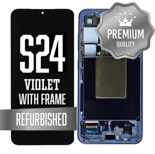 [LCD-S24-WF-VI] OLED Assembly for Samsung Galaxy S24 With Frame - Violet (Refurbished - Premium)