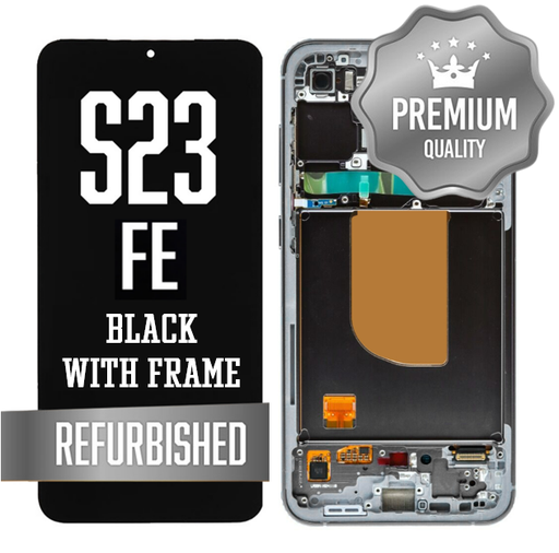 [LCD-S23FE-WF-BK] OLED Assembly for Samsung Galaxy S23 FE With Frame - Black (Refurbished - Premium)