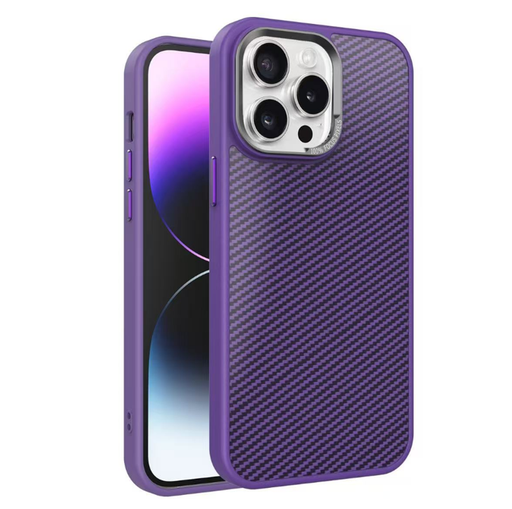 [CS-I16P-CRB-PU] Carbon Fiber Texture Case with Magsafe for  iPhone 16 Pro - Purple