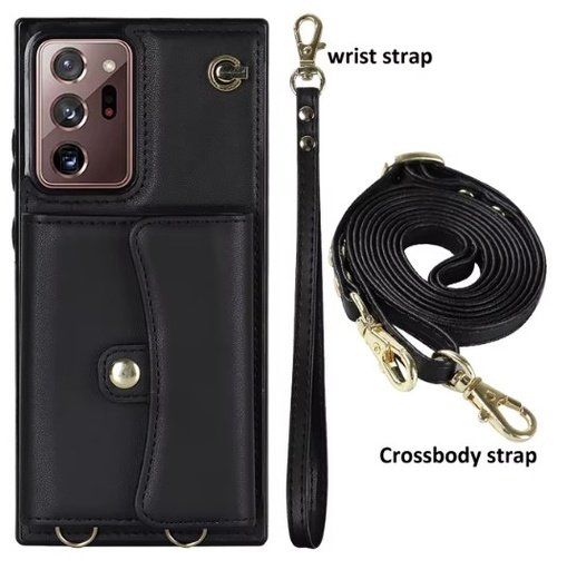 [CS-S25P-8CC-BK] 8 Card Case with Cross Body Strap for Galaxy S25 Plus / S24 Plus - Black