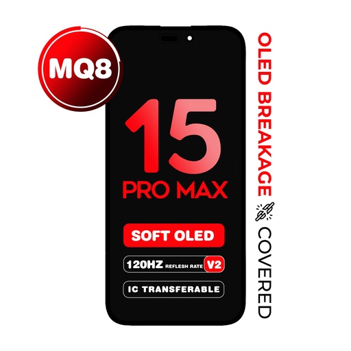 [LCD-I15PM-SOL-120] OLED Assembly for iPhone 15 Pro Max - 120 Hz (MQ8 / Soft Oled) (IC Transferable)