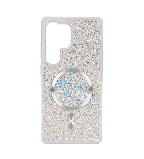 [CS-S25U-BCM-WH] Blinged Case with Magsafe for Galaxy S25 Ultra - White