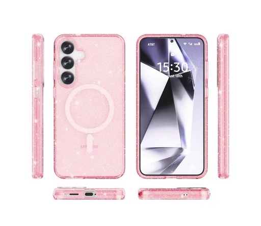 [CS-S25-MTSC-SPPNK] Transparent Color Case with Magsafe for Galaxy S25 / S24 - Sparkle Pink