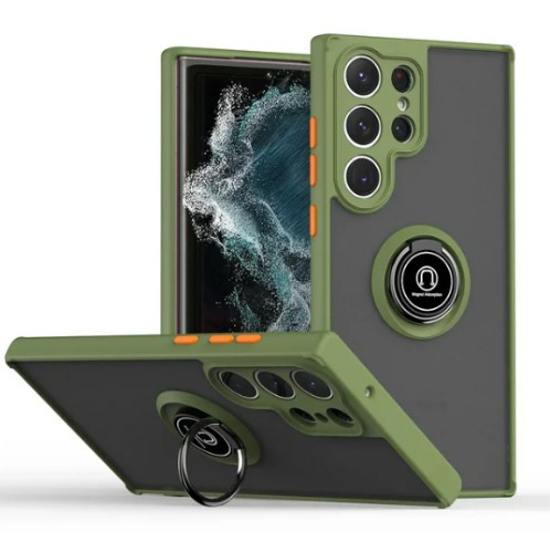 [CS-S25P-MTR-AGR] Matte Ring Case for Galaxy  S25 Plus / S24 Plus - Army Green