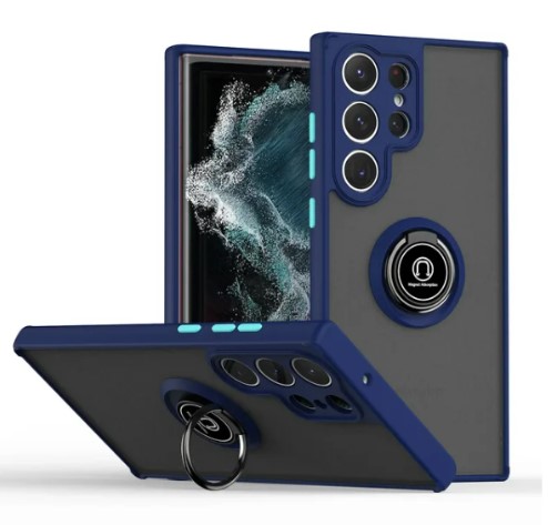 [CS-S25P-MTR-NBL] Matte Ring Case for Galaxy  S25 Plus / S24 Plus - Navy Blue