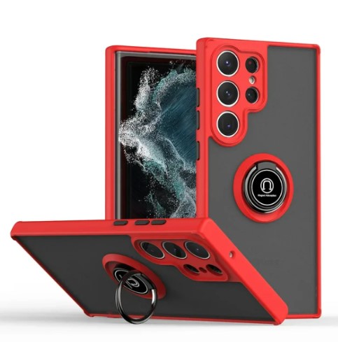 [CS-S25P-MTR-RD] Matte Ring Case for Galaxy  S25 Plus / S24 Plus - Red