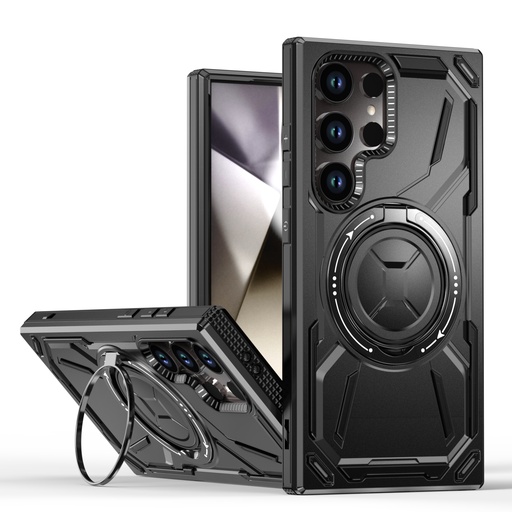 [CS-S25P-ARSC-BK] Armor Rotate Stand Case with Magsafe for Galaxy S24 / S25  Plus - Black