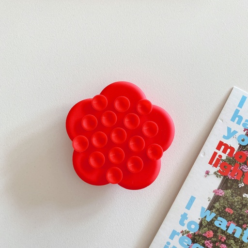 [AC-OSS-FL-RD] Octogrip Silicone Suction Grip Flower (Phone Adhesive Mount) - Red