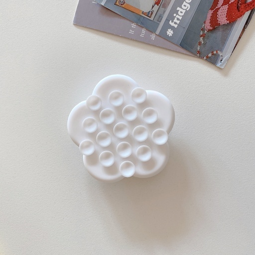 [AC-OSS-FL-WH] Octogrip Silicone Suction Grip Flower (Phone Adhesive Mount) - White