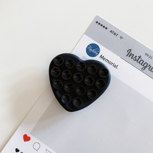 [AC-OSS-HR-BK] Octogrip Silicone Suction Grip Heart (Phone Adhesive Mount) - Black