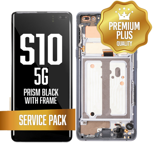 [LCD-S105G-WF-SP-BK] OLED Assembly for Samsung Galaxy S10 5G with Frame - Black (Service Pack)