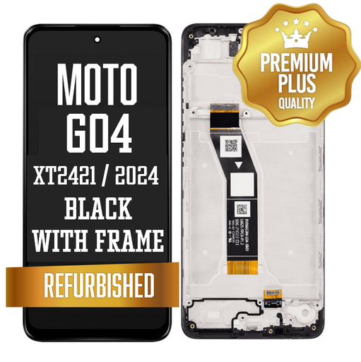 [LCD-XT2421-WF-BK] LCD Assembly with Frame for Motorola Moto G04 (XT2421 / 2024)