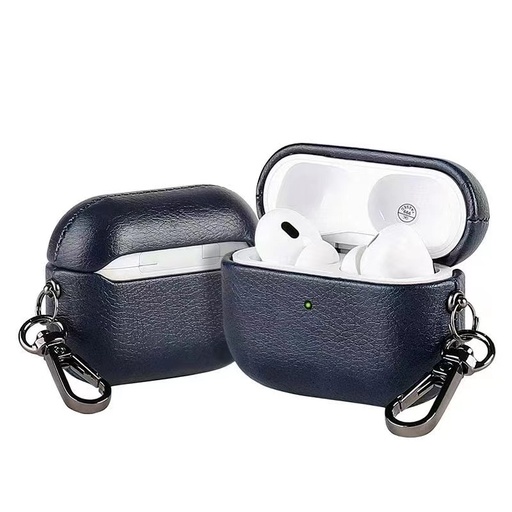 [CS-AP4-LCF-BL] Leather (Imported Cowhide Fabric) Case for AirPods (4th Gen) - Blue