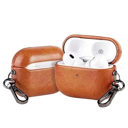 [CS-AP4-LCF-OR] Leather (Imported Cowhide Fabric) Case for AirPods (4th Gen) - Orange