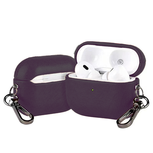 [CS-AP4-LCF-PU] Leather (Imported Cowhide Fabric) Case for AirPods (4th Gen) - Purple