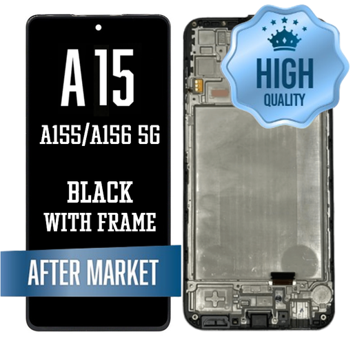 [LCD-A156-WF-HQS-BK] LCD Assembly for Galaxy A15 & A15 5G (A155 & A156/2023) with Frame (6.36") - Black (High Quality / AM OLED)