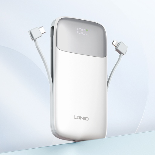[ACE-LDN-PQ20-DGT] LDNIO PQ20 PowerBank Digital Display (White) (20000mAh / 22.5W) 