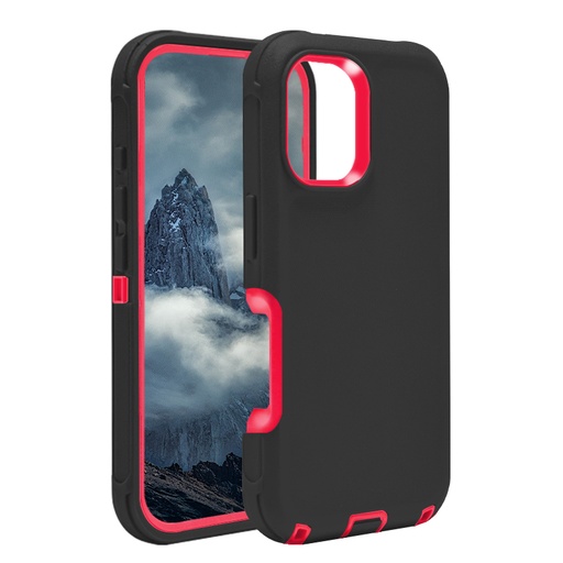 [CS-I16-OBD-NEW-BKRD] DualPro Protector Case for iPhone 16 (2025 Design) - Black & Red