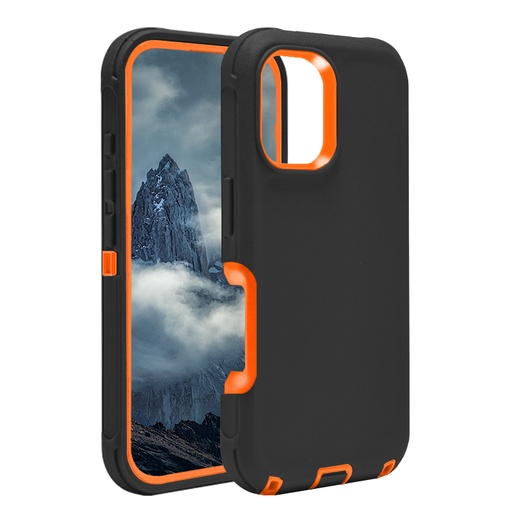 [CS-I16M-OBD-NEW-BKOR] DualPro Protector Case for iPhone 16 Plus (2025 Design)- Black & Orange