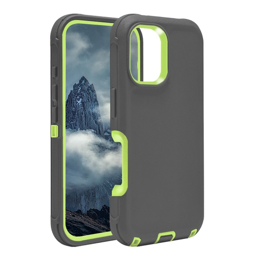 [CS-I16M-OBD-NEW-DGYGR] DualPro Protector Case for iPhone 16 Plus (2025 Design)- Dark Gray & Green