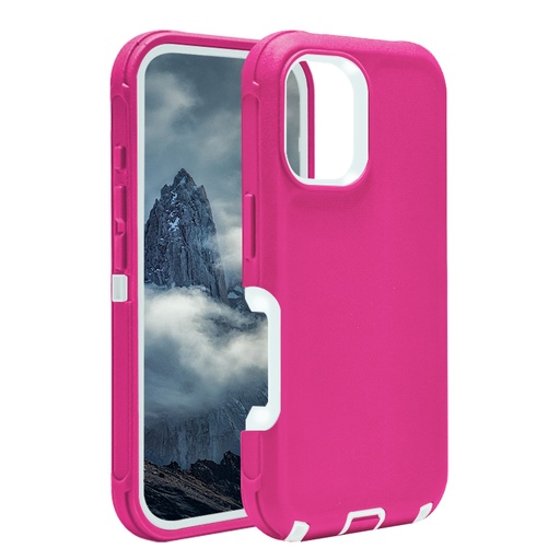 [CS-I16M-OBD-NEW-PNWH] DualPro Protector Case for iPhone 16 Plus (2025 Design)- Pink & White