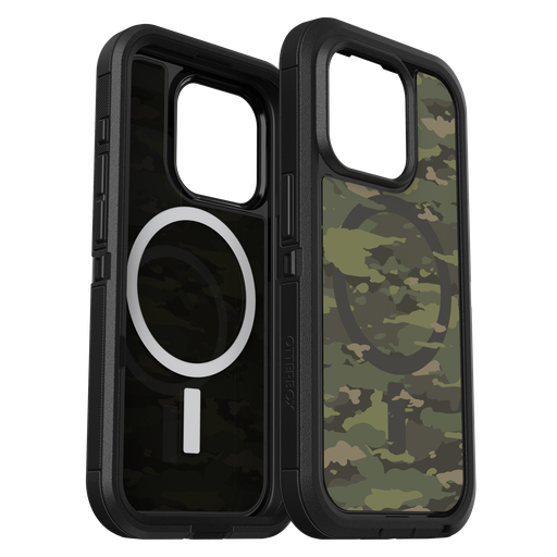 [77-93278] Otterbox - Defender Pro Xt Clear Magsafe Case For Apple Iphone 15 Pro  - Woodland Camo