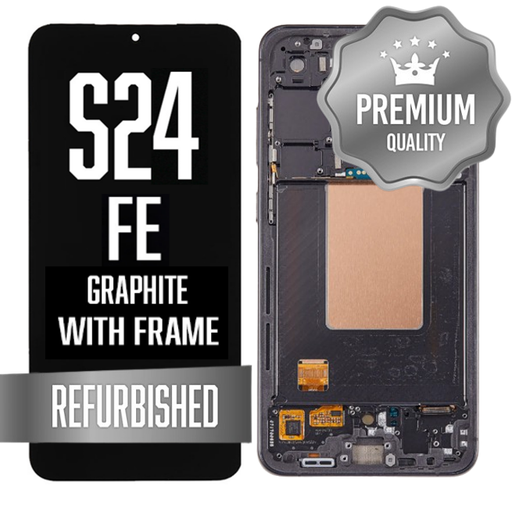 [LCD-S24FE-WF-BK] OLED Assembly for Samsung Galaxy S24 FE With Frame - Graphite (Refurbished)