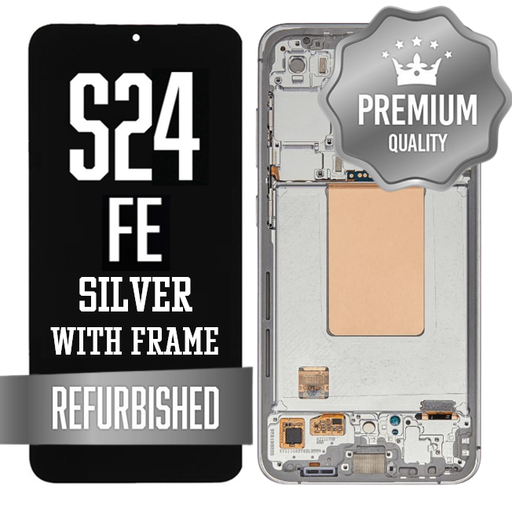 [LCD-S24FE-WF-SI] OLED Assembly for Samsung Galaxy S24 FE With Frame - Silver (Refurbished)