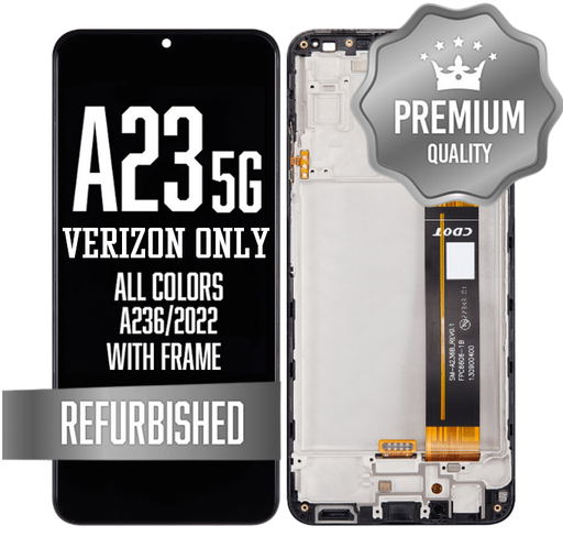 [LCD-A236-WF-BK-V] LCD Assembly for Galaxy A23 5G (A236V Verizon 5G UW Frame / 2022) with Frame - All Colors (Premium/Refurbished)
