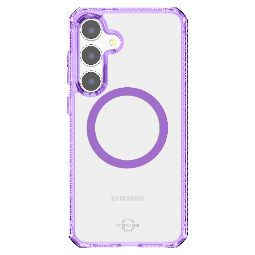 [SGZR-HMACR-LPTR] Itskins - Hybridr Clear Magsafe Case For Samsung Galaxy S25 - Light Purple And Transparent