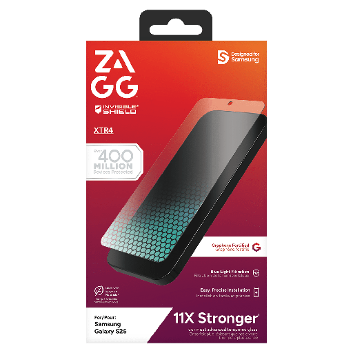 [200117234] Zagg - Invisibleshield Xtr4 Glass Screen Protector For Samsung Galaxy S25 - Clear