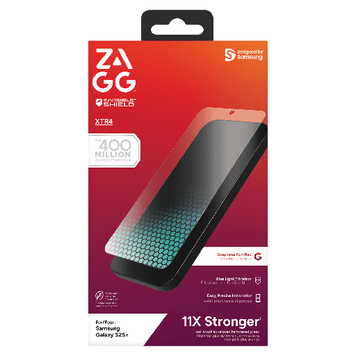 [200117235] Zagg - Invisibleshield Xtr4 Glass Screen Protector For Samsung Galaxy S25 Plus - Clear