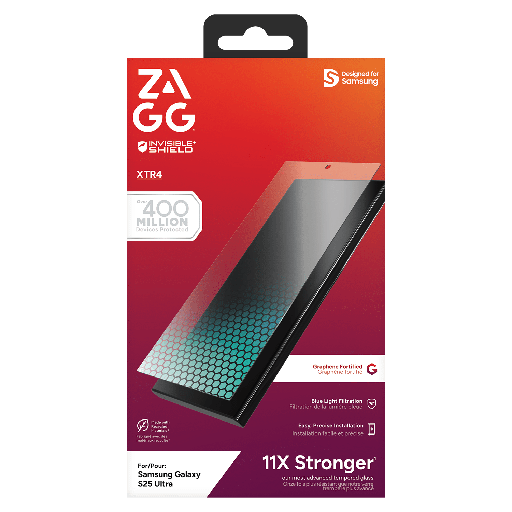 [200117236] Zagg - Invisibleshield Xtr4 Glass Screen Protector For Samsung Galaxy S25 Ultra - Clear