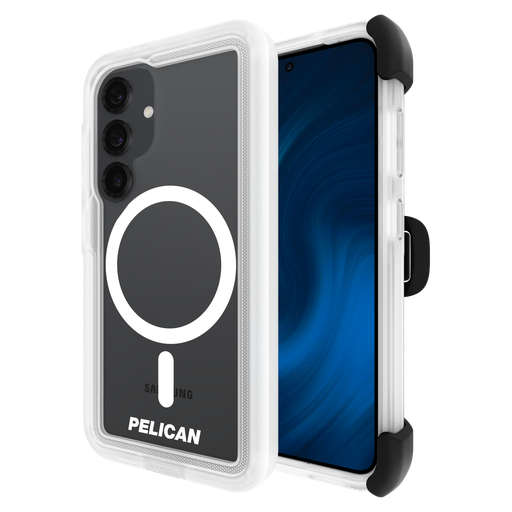 [PP055938] Pelican - Voyager Case With Magnet And Holster For Samsung Galaxy S25 - Clear