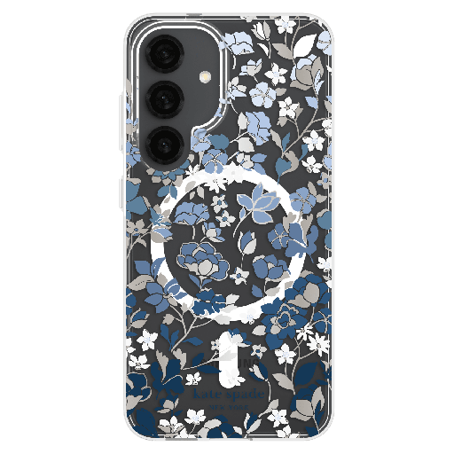 [KS055948] Kate Spade - Protective Hardshell Case With Magnet For Samsung Galaxy S25 - Flowerbed Blue