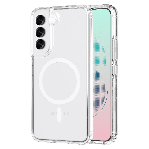 [AA-PLUSS25-MAG-CRYSTLCLR] Ampd - Tpu   /   Acrylic Crystal Clear Case With Mag Ring For Samsung Galaxy S25 Plus - Clear