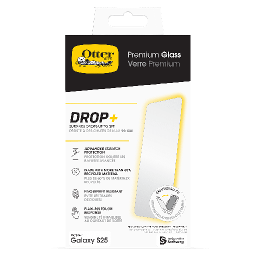 [77-97840] Otterbox - Premium Glass Screen Protector For Samsung Galaxy S25 - Clear