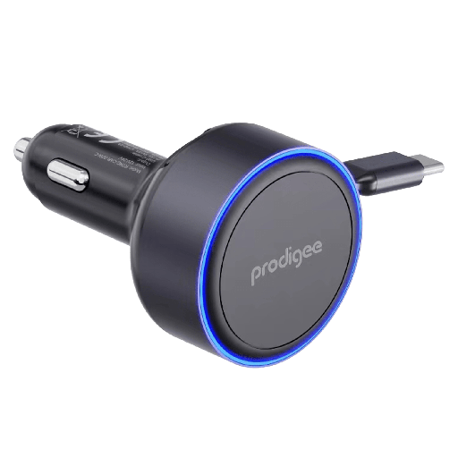 [RTRC-CAR-60W-C] Prodigee - Energee Retract-it Type C Car Charger 60w - Black