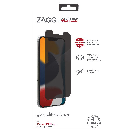 [200108359] Zagg - Invisibleshield Glass Elite Privacy 360 Screen Protector For Apple Iphone 16e   /   Iphone 14   /   Iphone 13 Pro   /   Iphone 13 - Clear