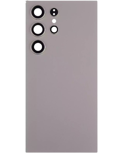[SP-S24U-BCV-TGRY] Back Cover Glass With Camera Lens For Samsung Galaxy S24 Ultra 5G (No Logo)  (Titanium Gray)